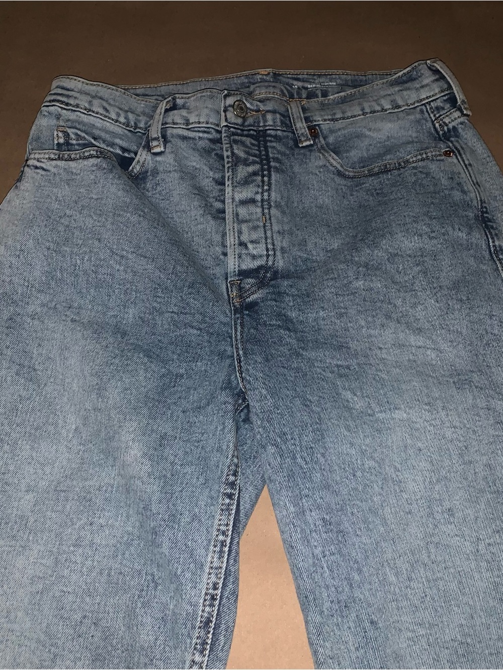 Womens Old Navy Extra High Rise Jeans 10 Button Up Light Wash